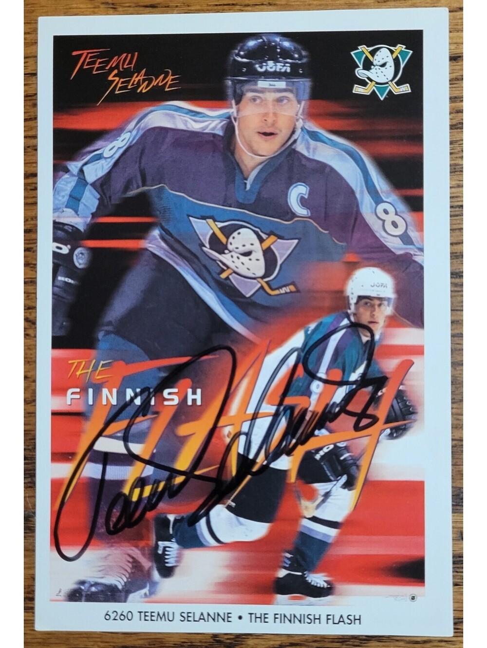 Teemu Selanne Hockey Player "The Finnish Flash" Autographed Signed 4"x6" Photo